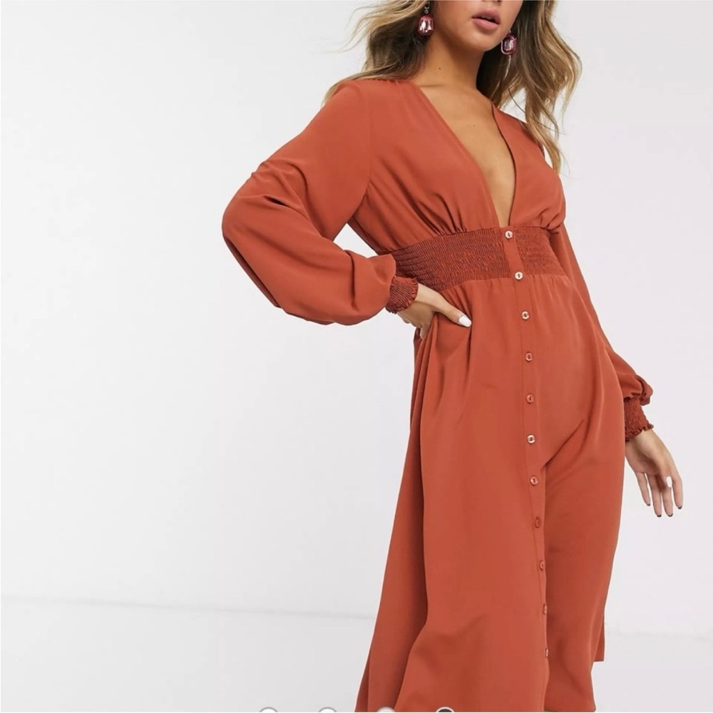 Burnt orange midi dress from ASOS